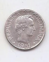 COLOMBIA DEL AÑO 1940 DE 10 CENTAVOS